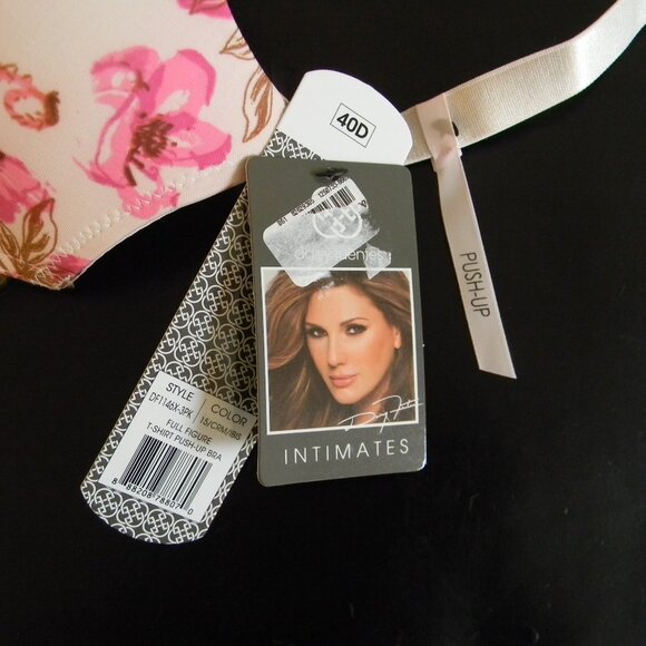 Daisy Fuentes Full Figure T-shirt Push Up Bra 40D Pink Floral NWT - Picture 3 of 6